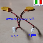 Batteria Tampone CMOS BIOS CR2032 +3V gialla per notebook - 2pin e 3pin